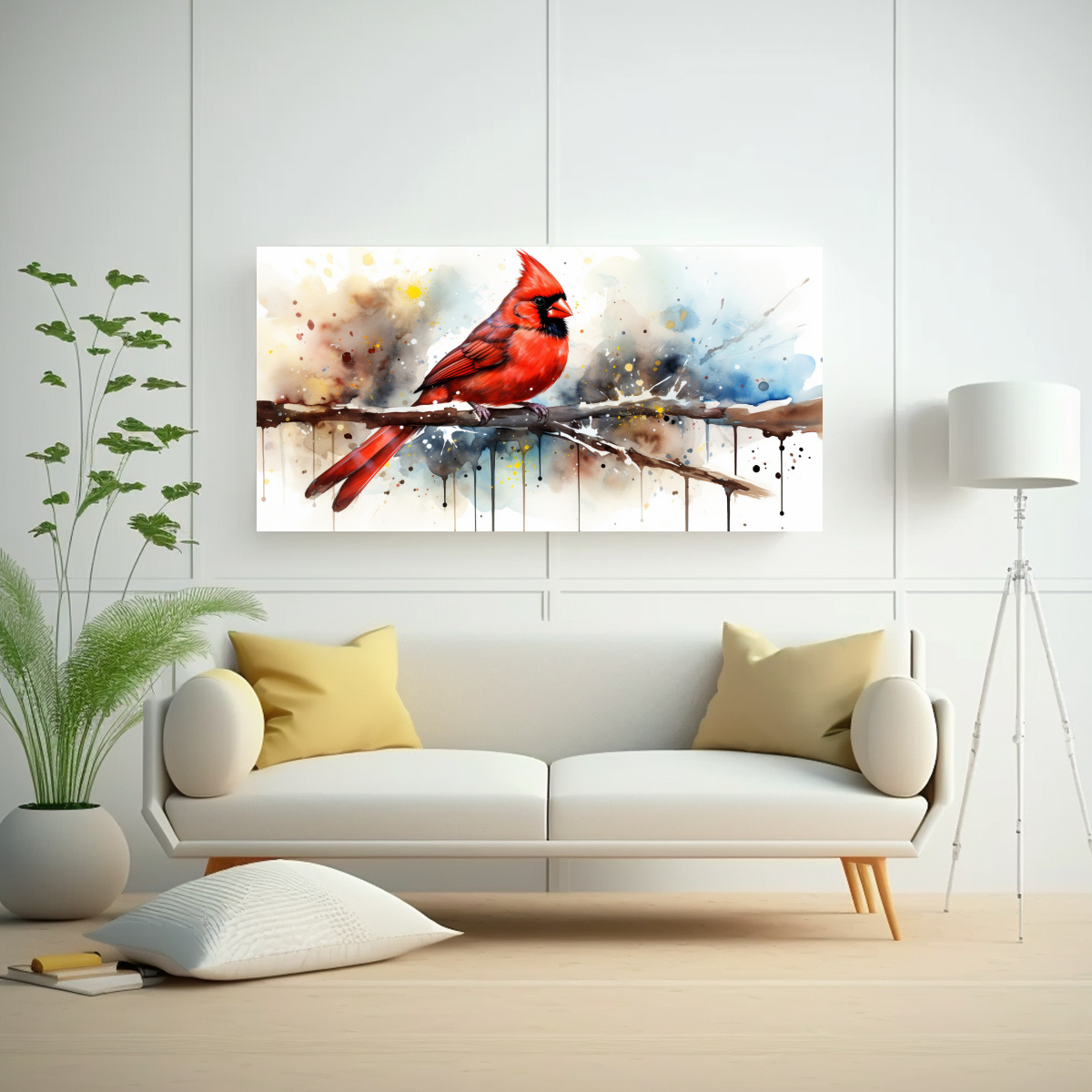 cuadro-decorativo-neo-pop-art-cardenal-en-acuarelas-y-tonos-marrones-1-1