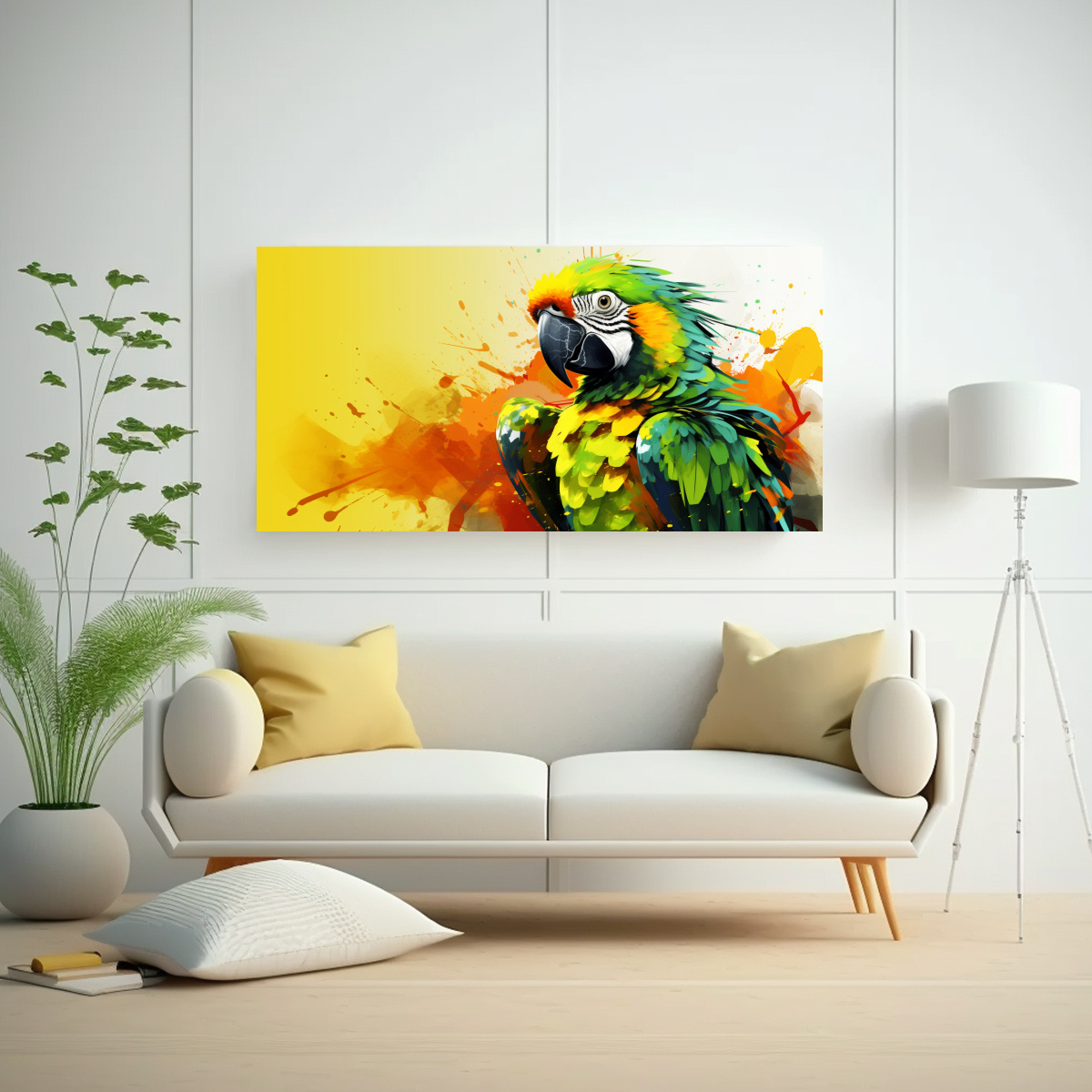 cuadro-en-bastidor-composici-n-est-tica-loro-en-amarillo-y-verde-pop-art-neo-1