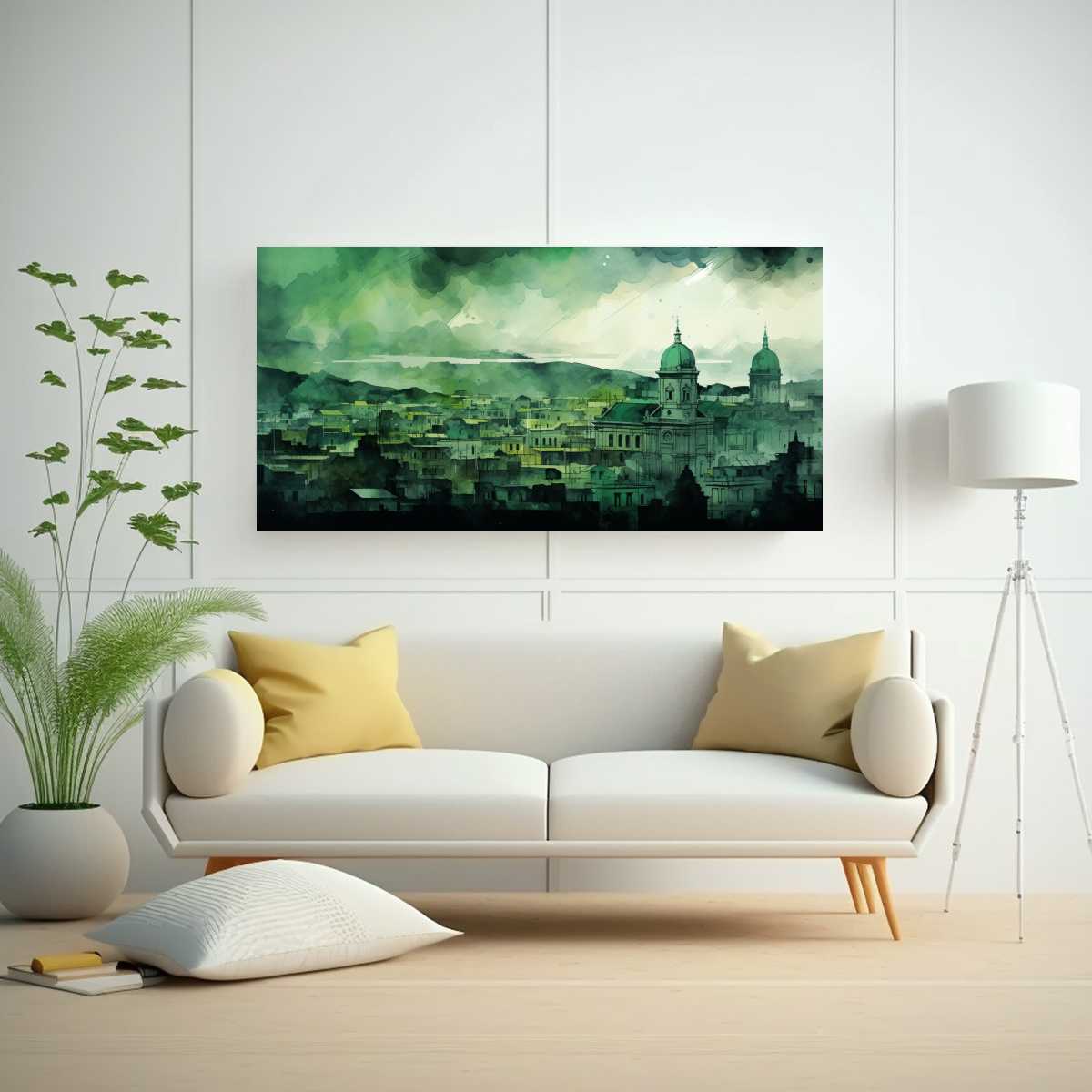 cuadro-en-relieve-de-santiago-en-acuarelas-y-colores-verdes-1