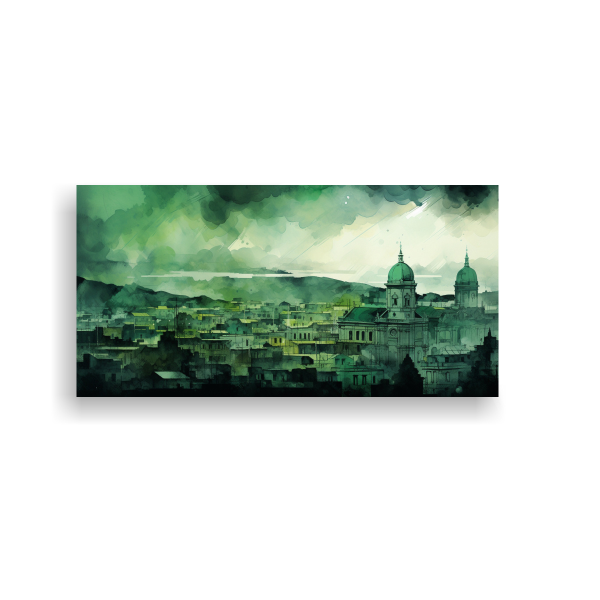 cuadro-en-relieve-de-santiago-en-acuarelas-y-colores-verdes