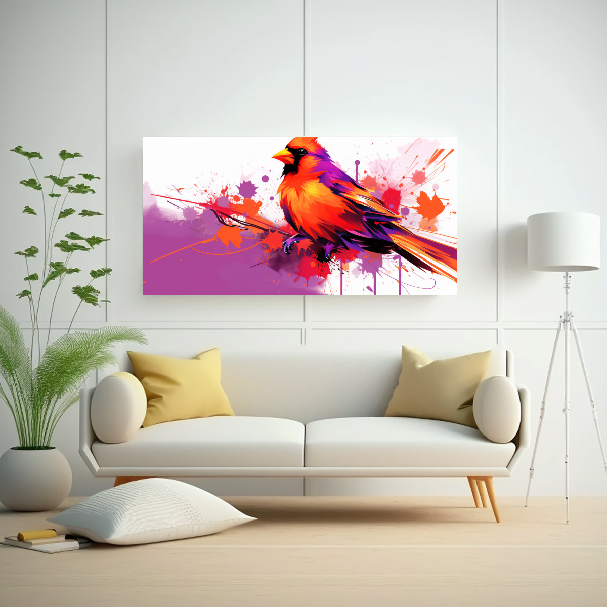 cuadro-equilibrio-visual-cardenal-en-p-rpura-y-naranja-arte-pop-neo-1-1