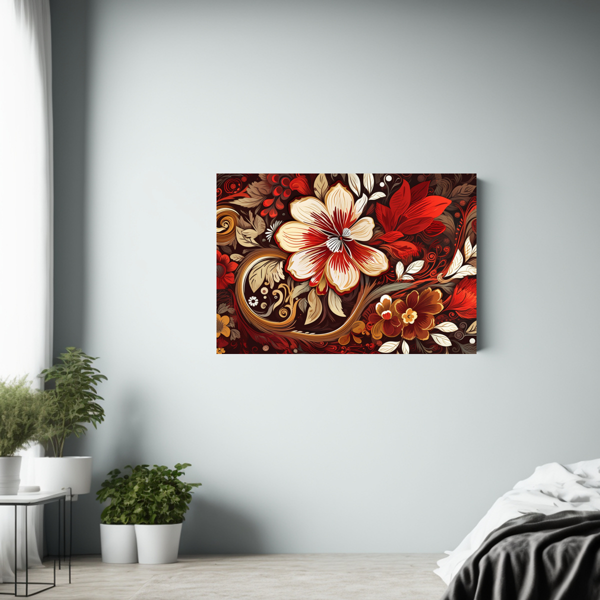 cuadro-floral-rojo-y-marr-n-con-ornamentos-en-alta-calidad-1