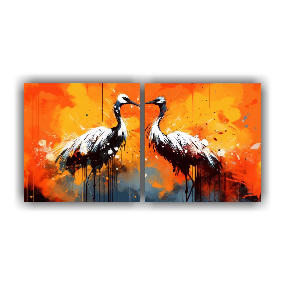 cuadro-fotograf-a-sim-trico-grullas-en-colores-naranja-arte-pop-neo