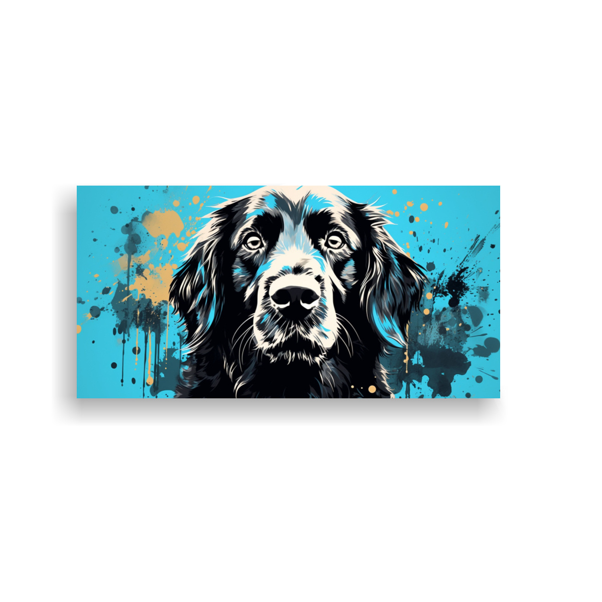 cuadro-horizontal-retriever-turquesa-y-negro-arte-pop-neo
