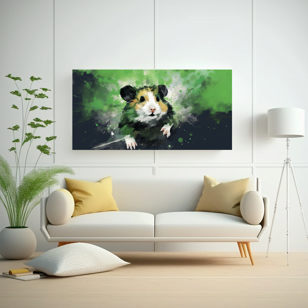 cuadro-imagen-poca-a-hamsters-en-tonos-verdes-estilo-neo-pop-arte-1