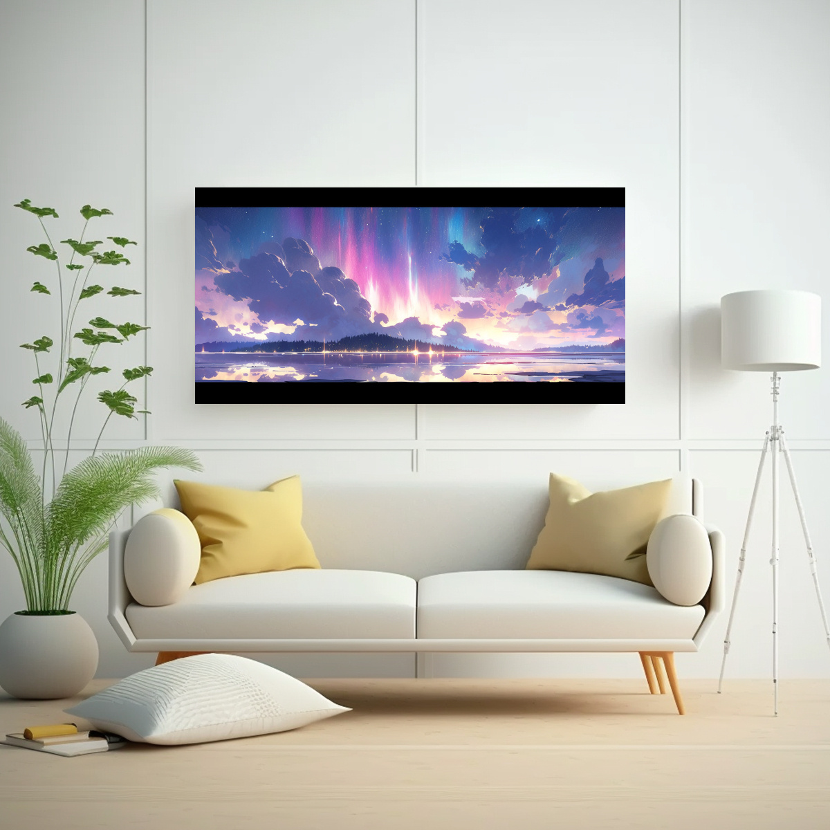 Cuadro Decorativo De Lienzo - Locomotora De Vapor Con Niebla, 120x80 Cm | Impresión De Alta Calidad, Colores Vivos | Para Salón, Dormitorio U Oficina | Listo Para Colgar