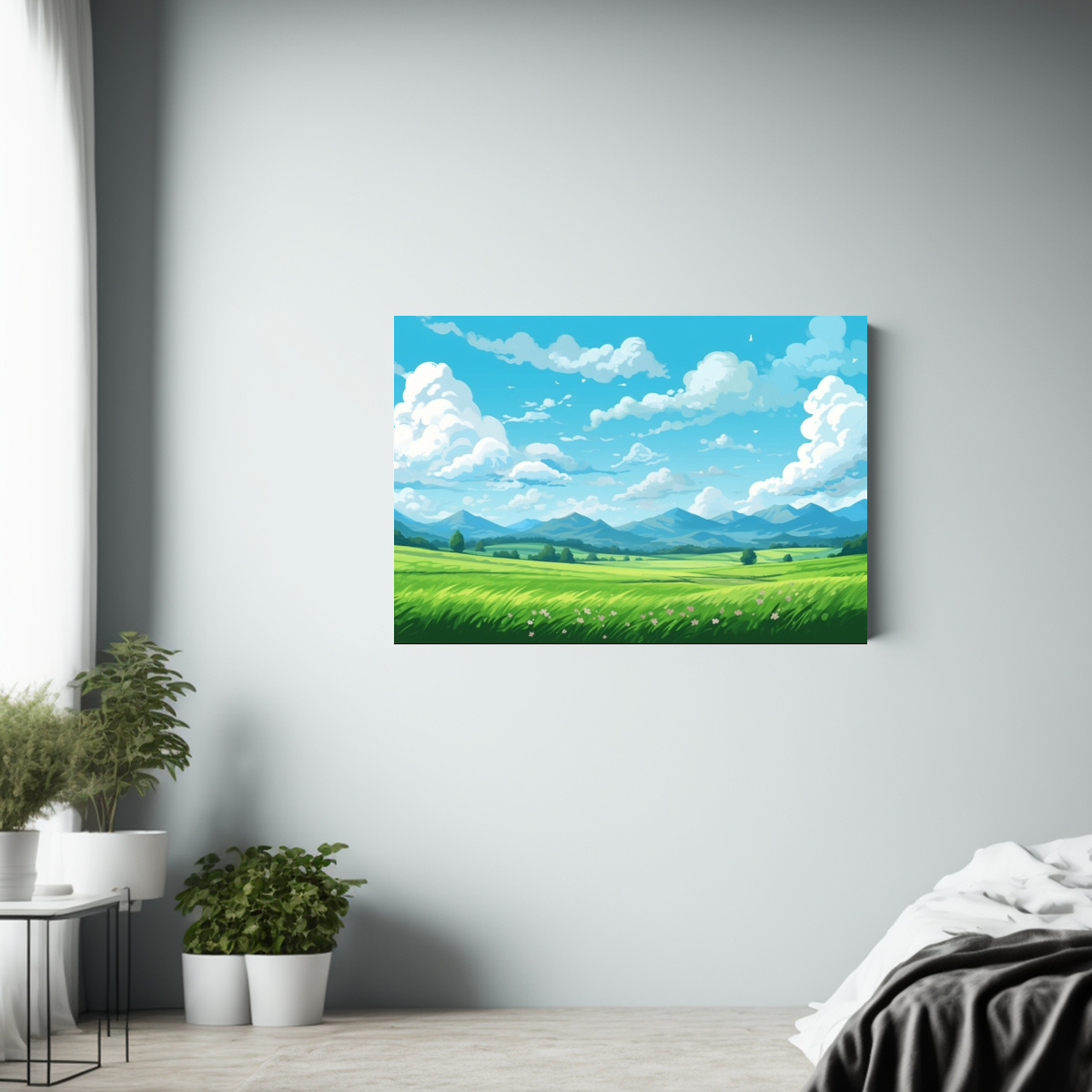 cuadro-lienzo-movimiento-figuras-cielo-azul-nubes-monta-as-verdes-1