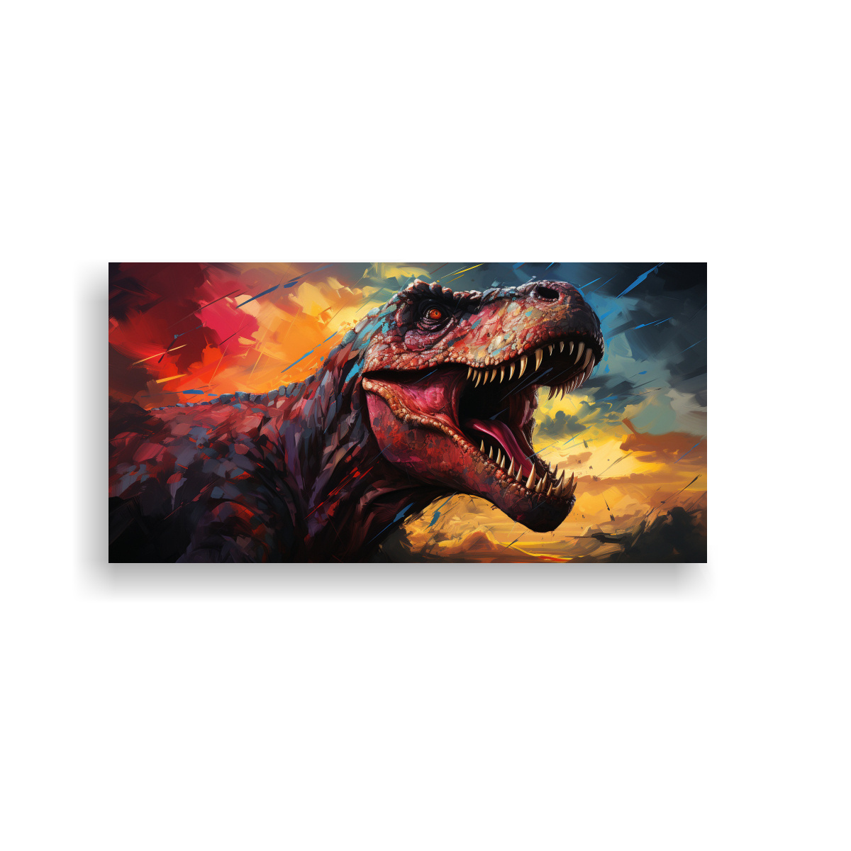 cuadro-moderno-dinosaurios-legendarios-estilo-pintura-al-estilo-leo-colorida