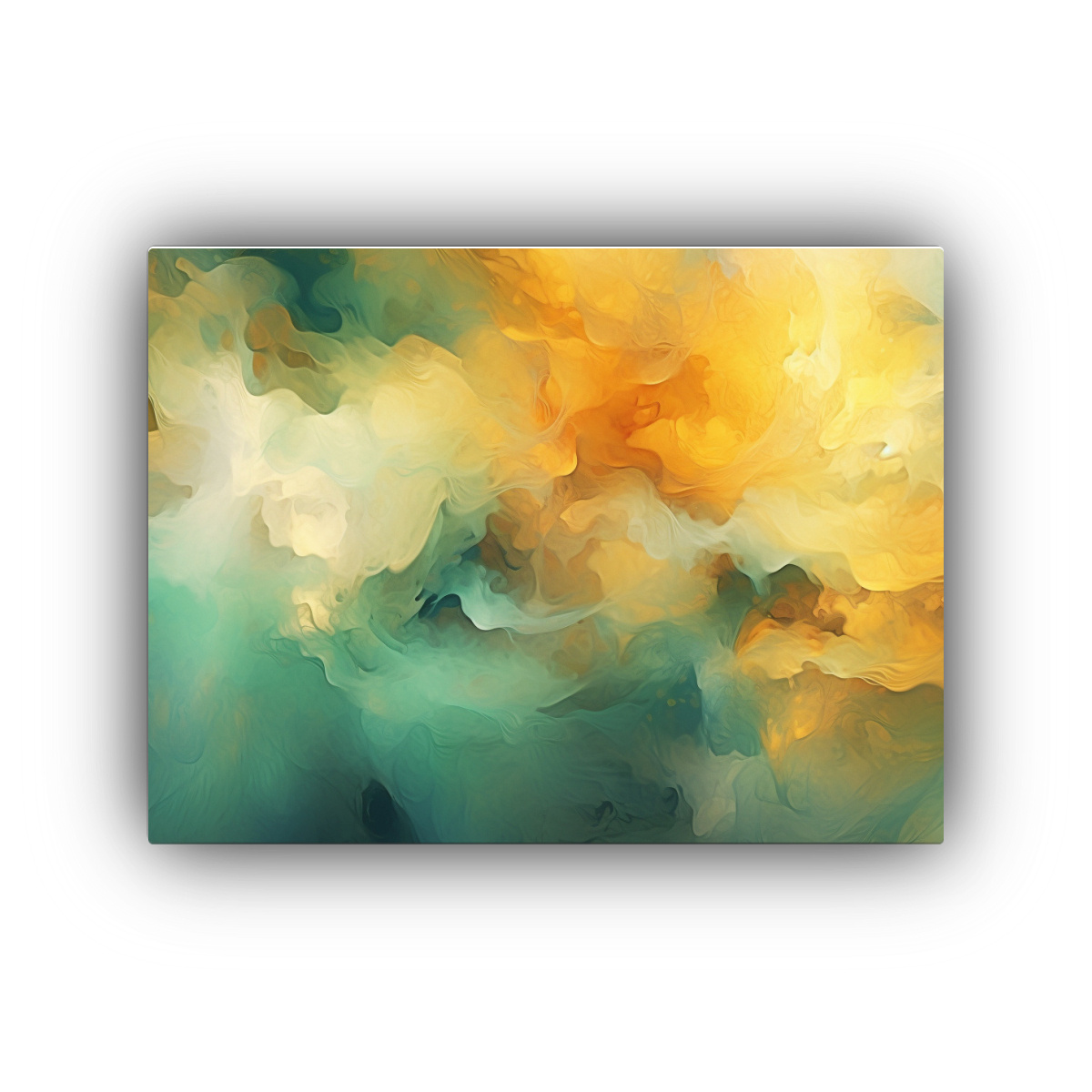 cuadro-moderno-nico-estilo-fantas-a-verde-y-dorado-con-fondo-acuarela-borroso