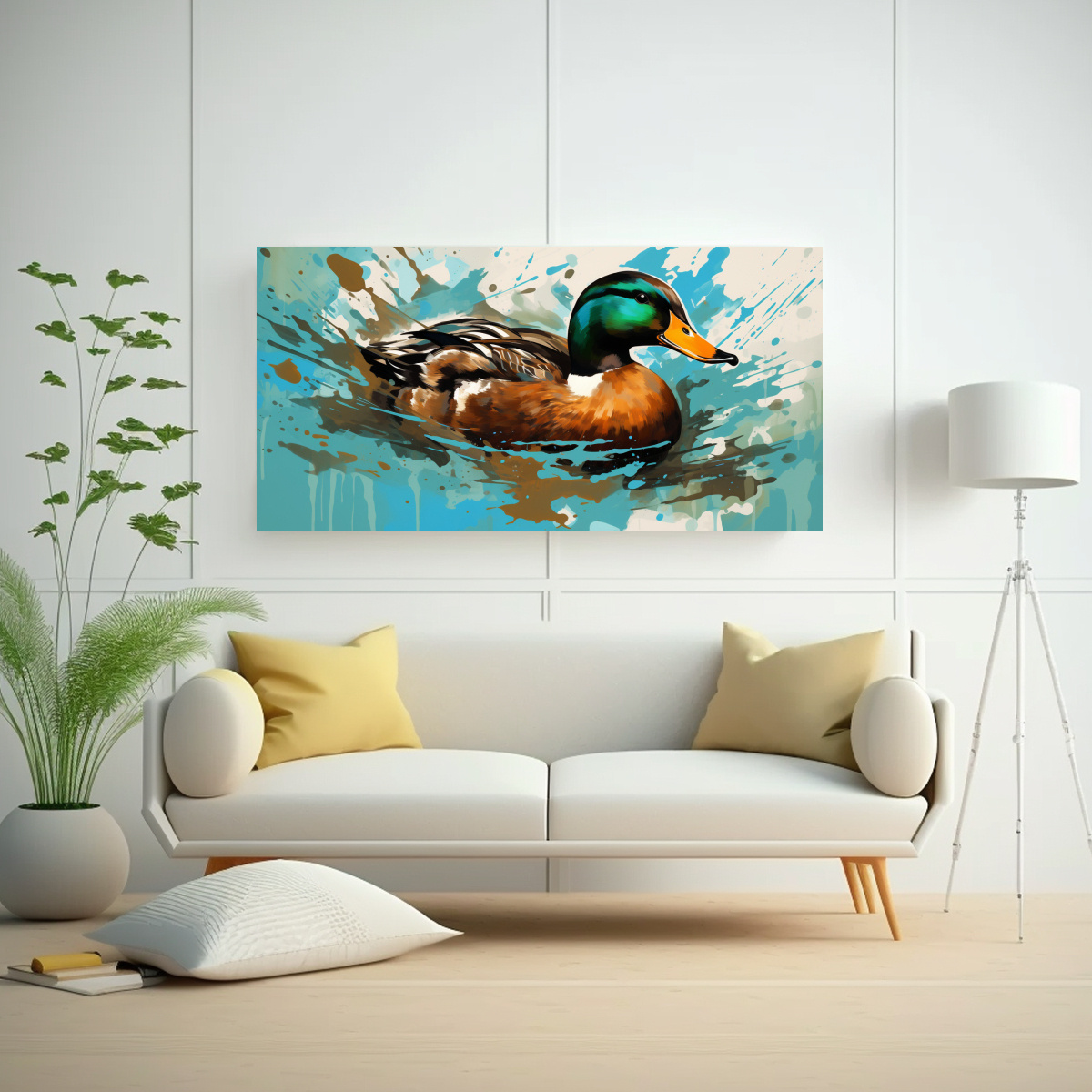 cuadro-moderno-patos-en-colores-caf-y-turquesa-estilo-neo-pop-art-1