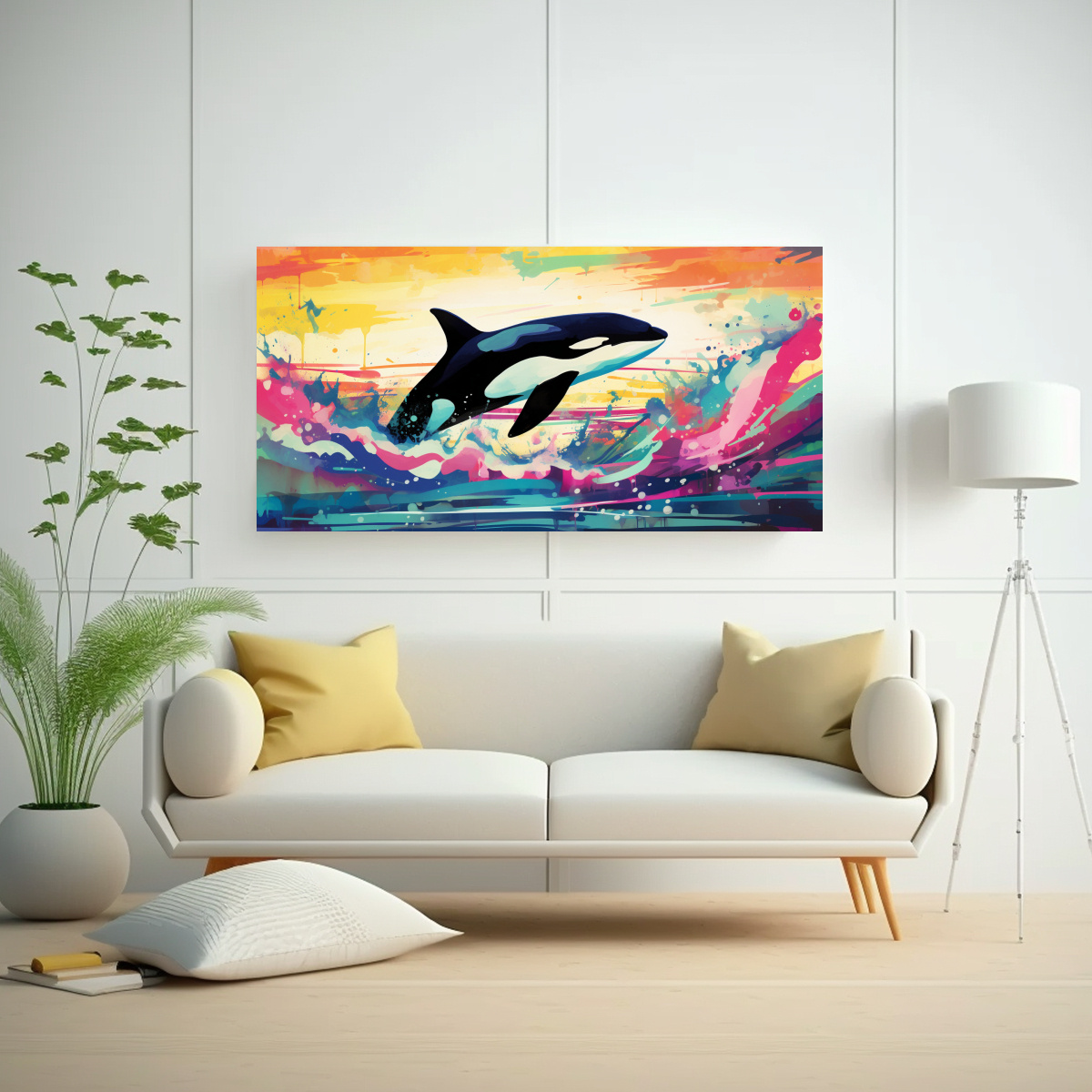 cuadro-orca-en-colores-tintados-y-soleados-neo-pop-arte-1