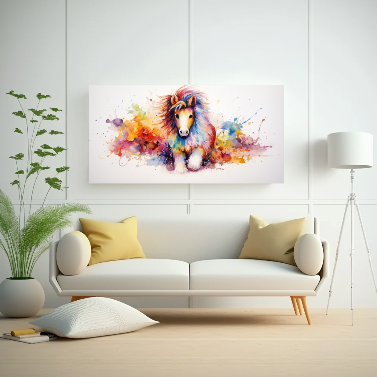 cuadro-pared-arte-urbano-caballo-en-miniatura-acuarela-colorida-1
