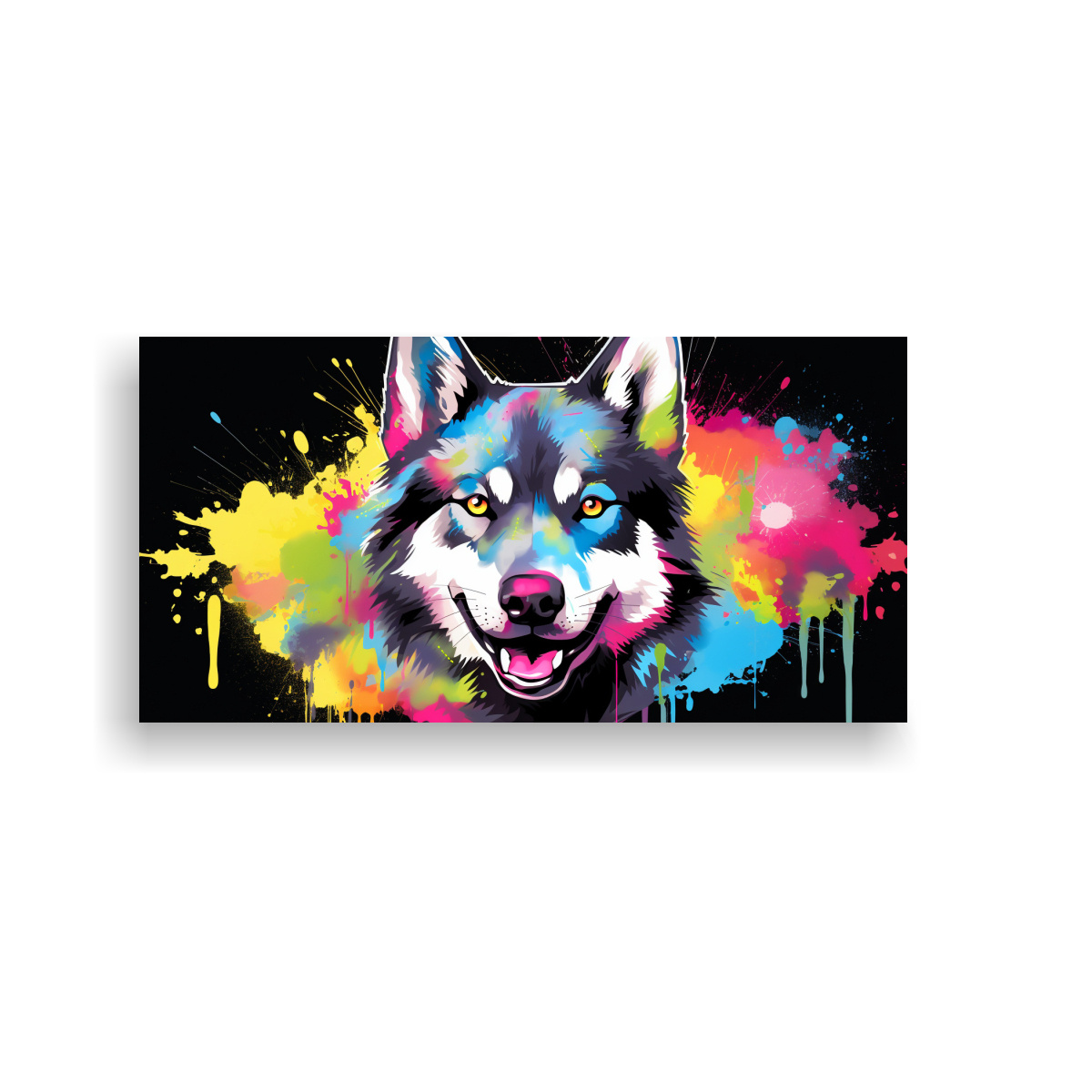 cuadro-pop-art-de-un-husky-en-colores-arco-ris-y-negro-