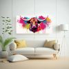 cuadro-tela-dise-o-equilibrio-vaca-longhorn-arco-ris-rosa-neo-pop-arte-1