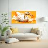 cuadro-tela-geese-orange-gold-arte-neo-pop-dormitorio-1
