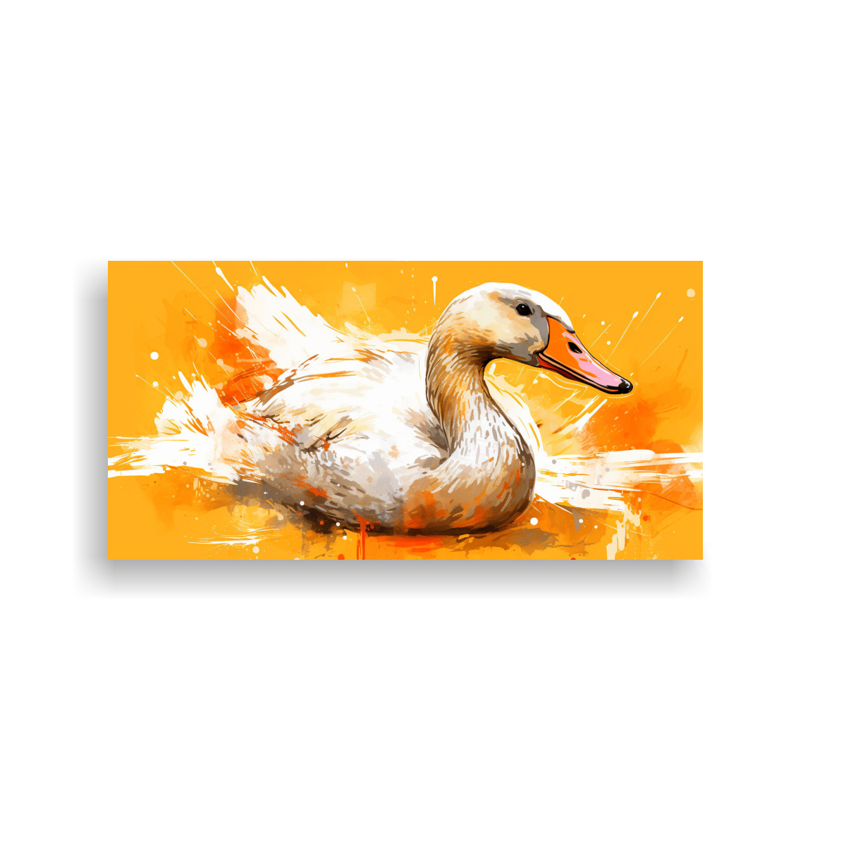 cuadro-tela-geese-orange-gold-arte-neo-pop-dormitorio