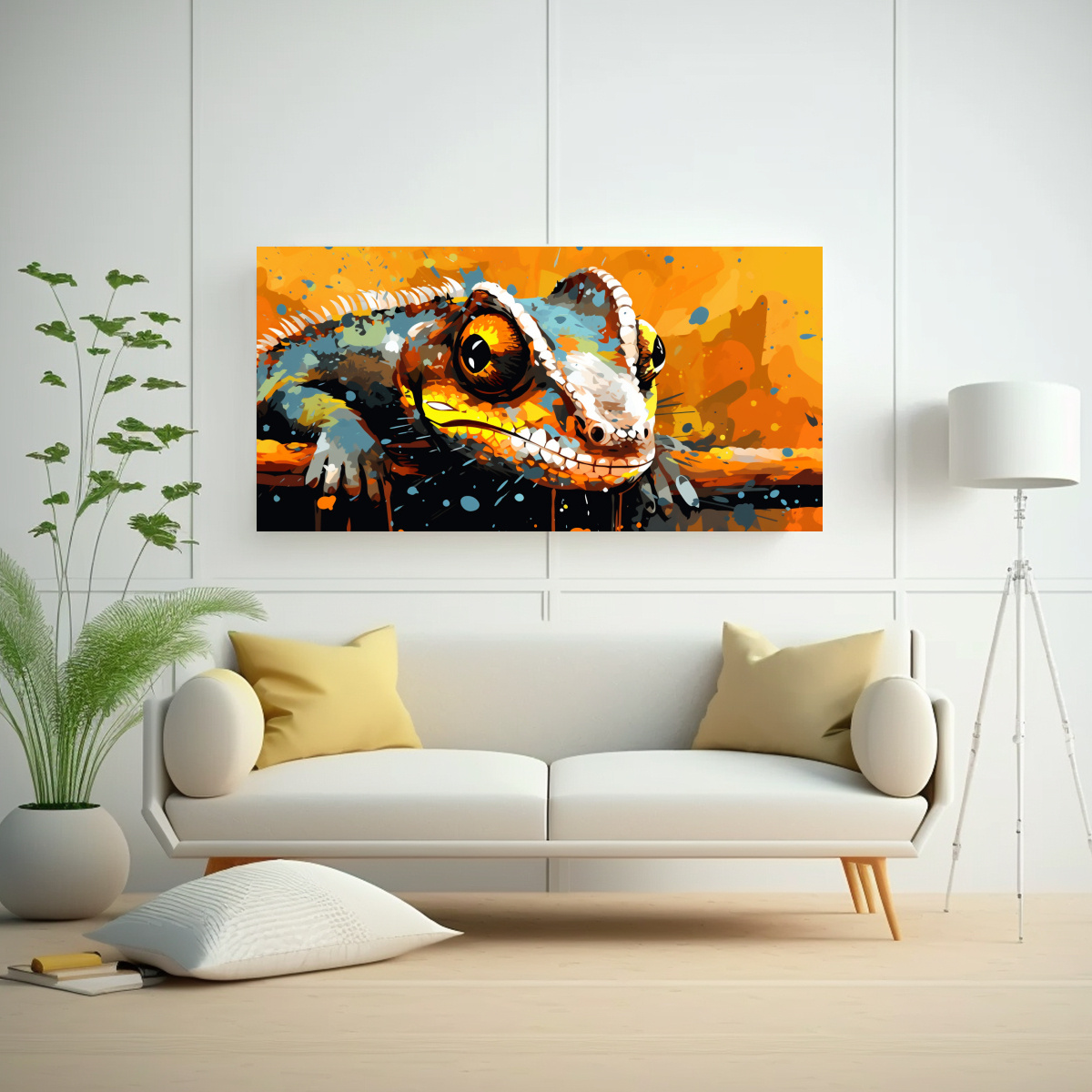 cuadro-tela-l-neas-chameleons-marr-n-y-naranja-neo-pop-art-decoraci-n-1-1