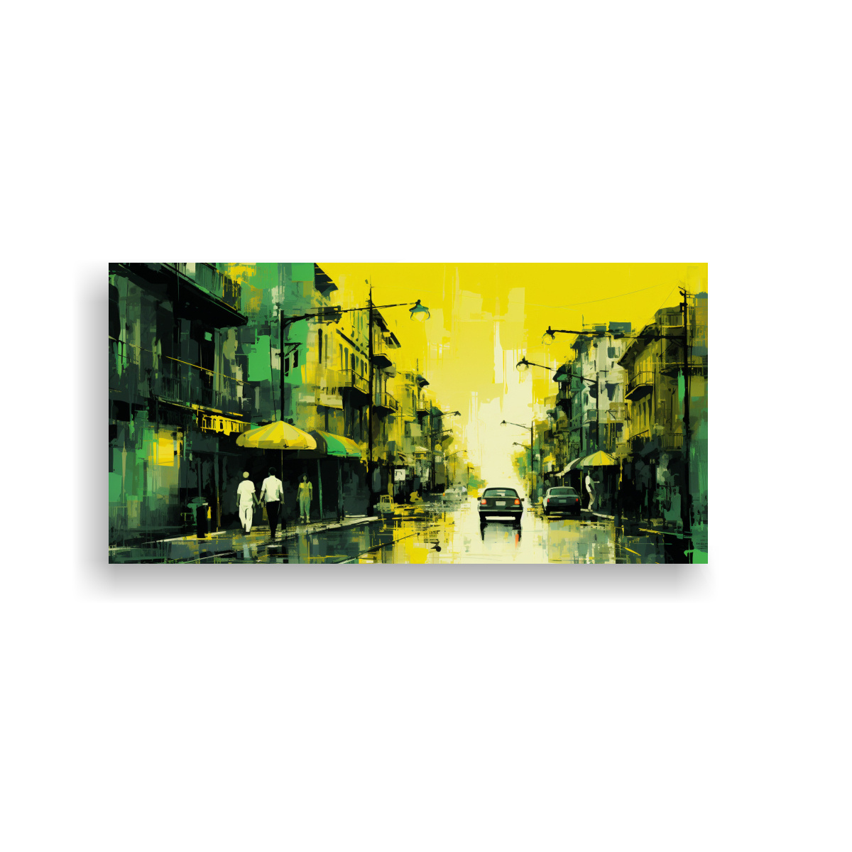 cuadro-tela-vanguardia-equilibrado-santiago-chile-en-colores-amarillo-y-verde-neo