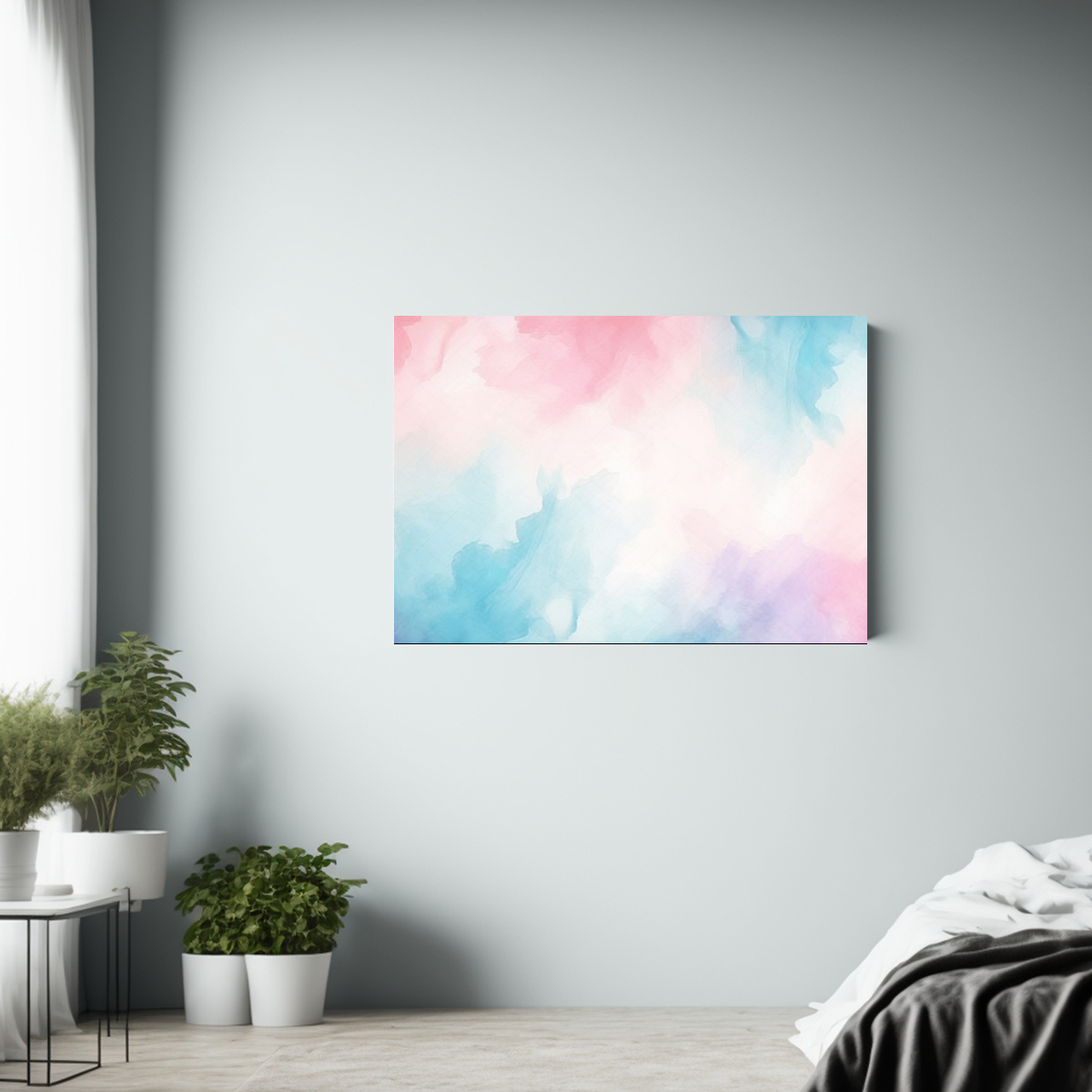 cuadro-tema-simplicidad-en-acuarela-suave-azul-claro-y-rosa-1-1