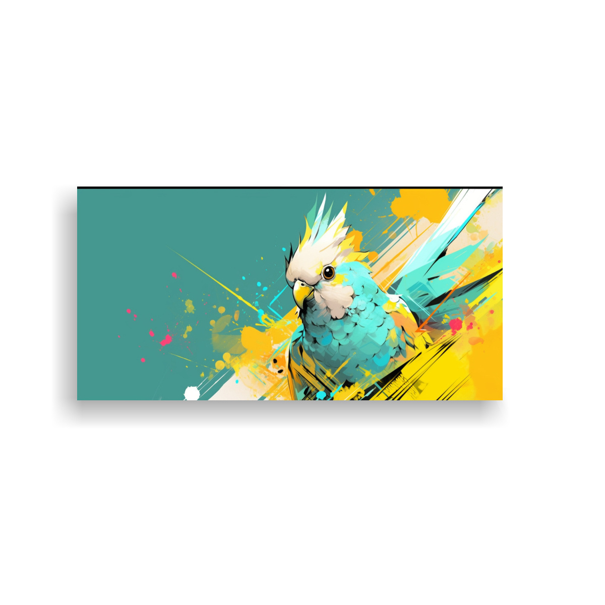 cuadro-tonos-resistente-a-cockatiel-en-turquesa-y-colores-golimad-neo-pop-art