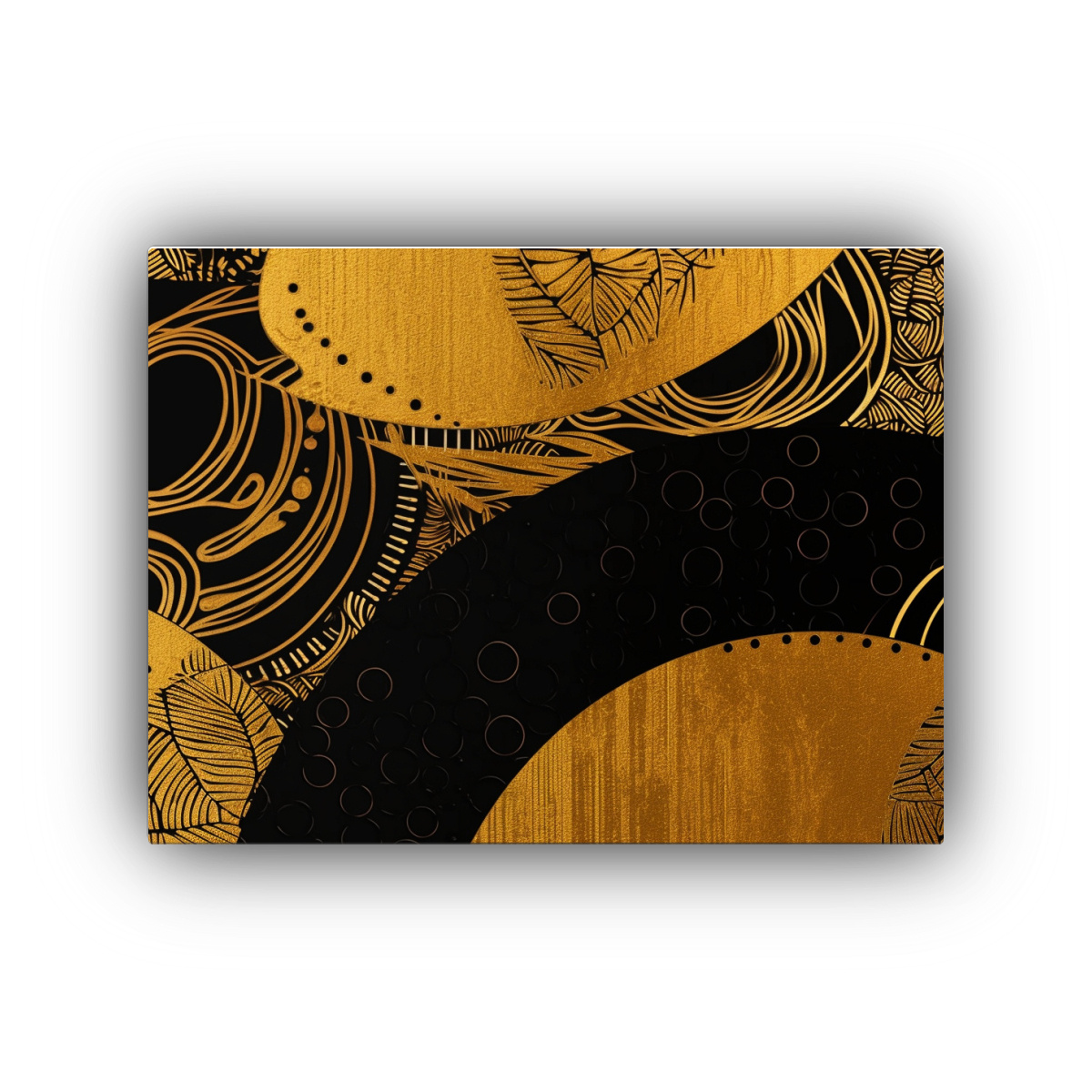 cuadro-vanguardia-para-sala-estampado-africano-en-negro-y-dorado