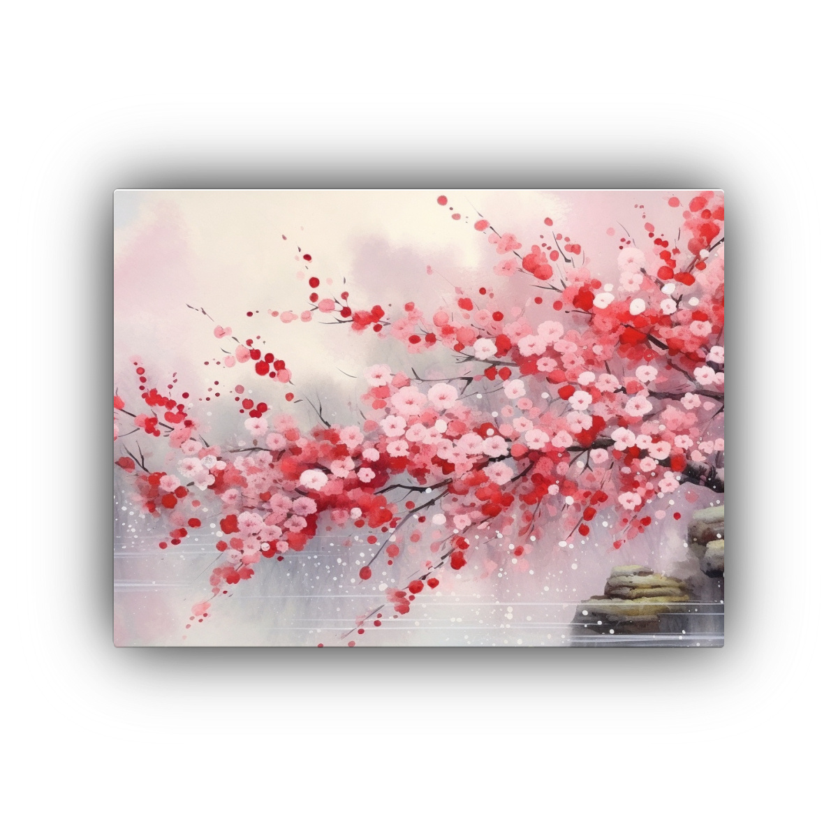 cuadro-vintage-original-acuarela-japonesa-sakura