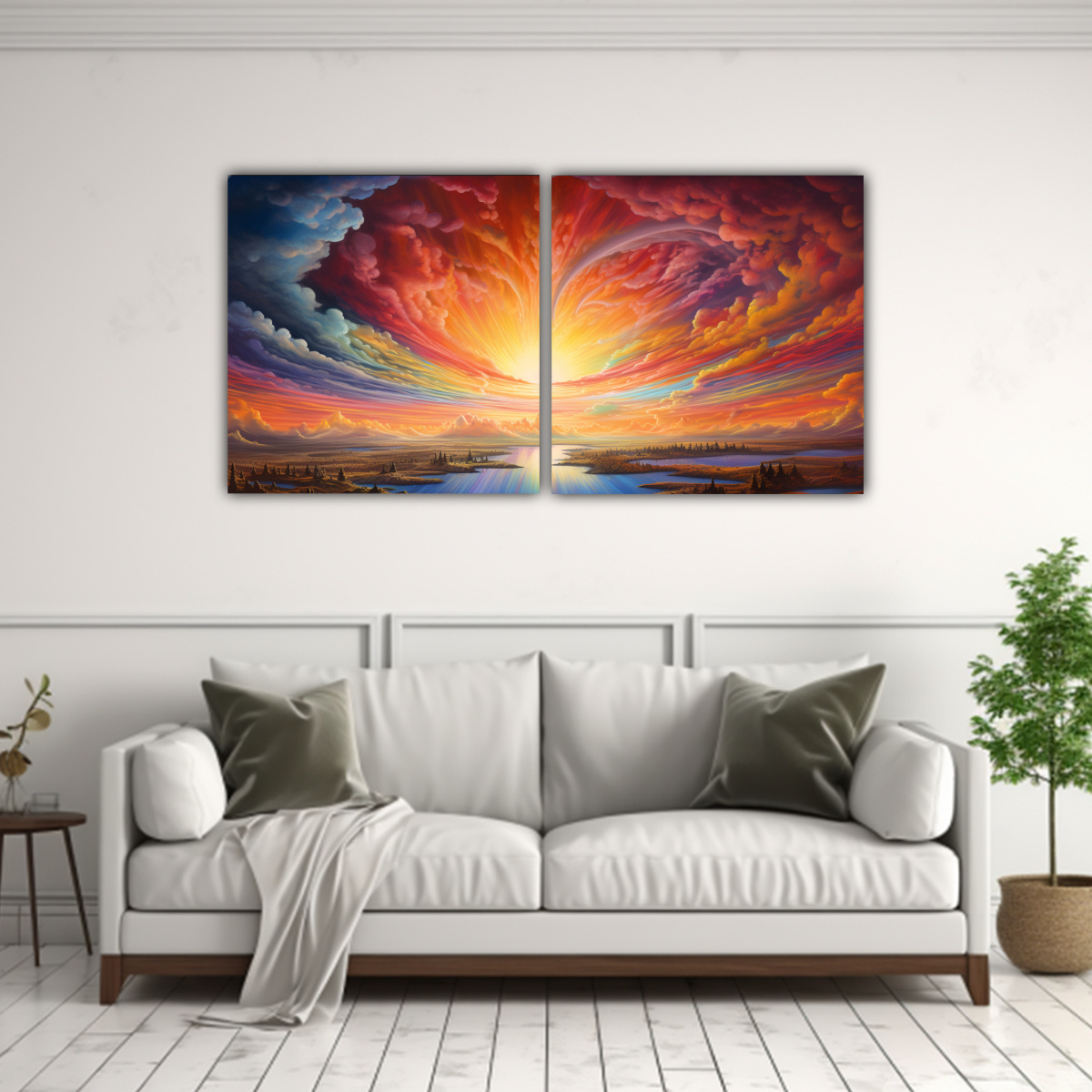 cuadroes-de-amaneceres-y-atardeceres-con-arco-ris-y-rojo-1