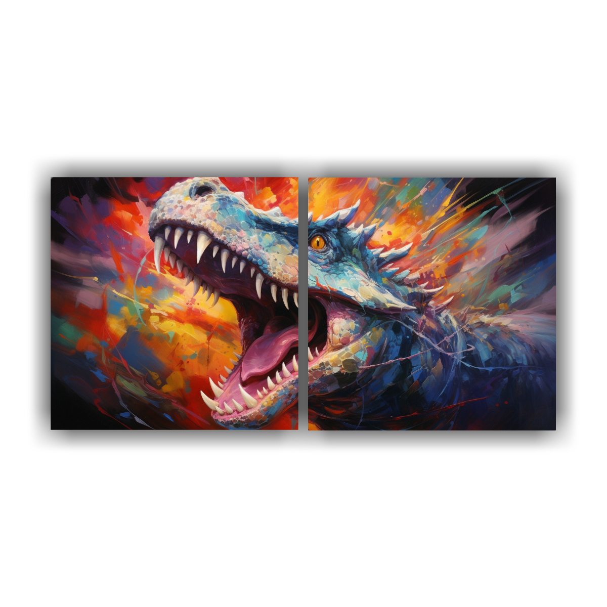 cuadroes-de-animales-legendarios-en-estilo-de-pintura-al-estilo-leo-colorida