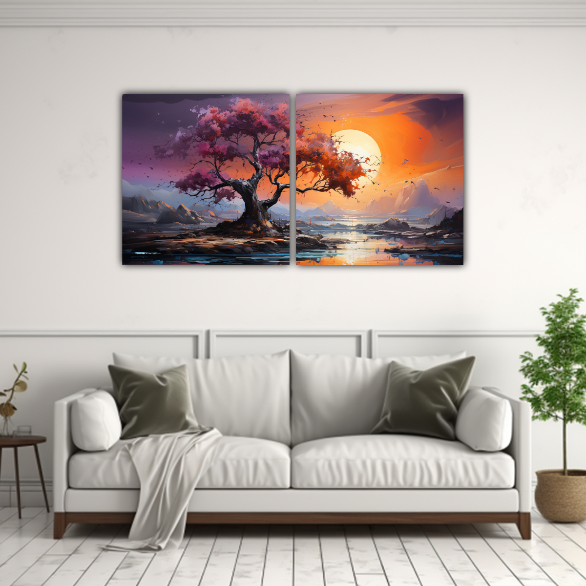 cuadros-abstractos-interiores-rbol-naranja-p-rpura-y-turquesa-1