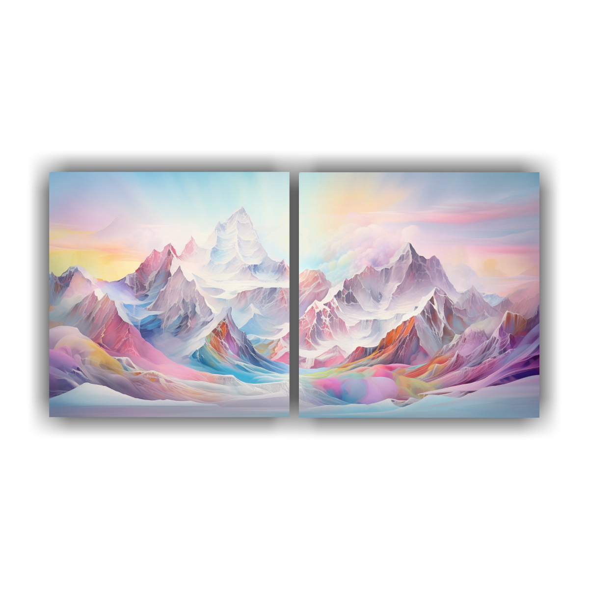 cuadros-abstractos-monta-as-nevadas-y-arco-ris-en-colores-pastel