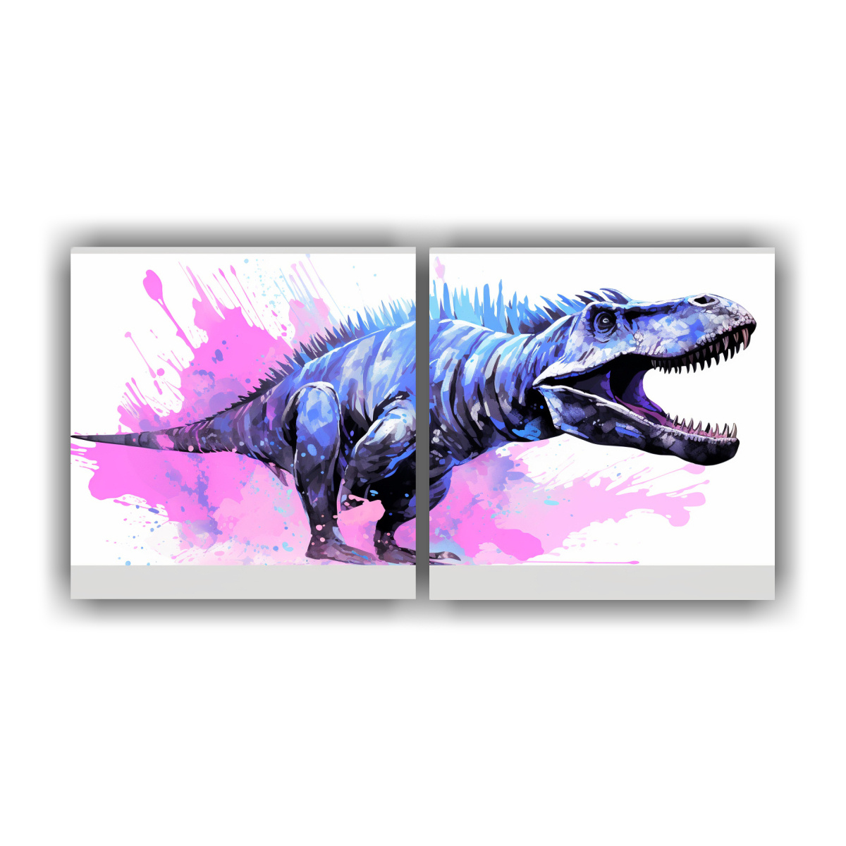 cuadros-acuarela-spinosaurus-en-colores-negro-y-azul-claro-neo-pop-arte