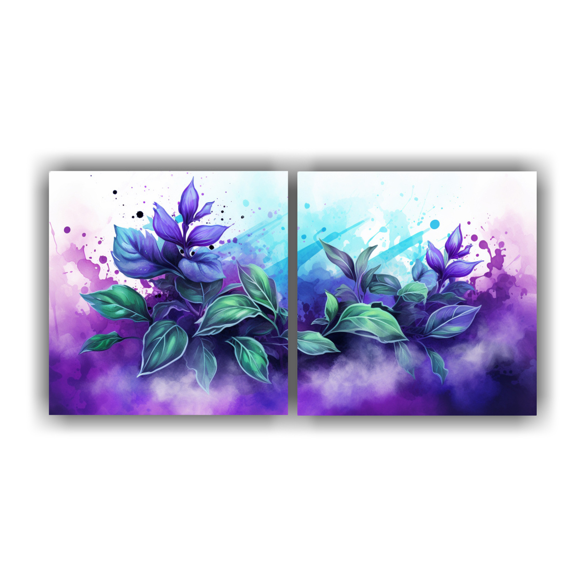 cuadros-cuadro-econ-mico-albahaca-en-colores-p-rpura-y-azul-ambiente-neonoir