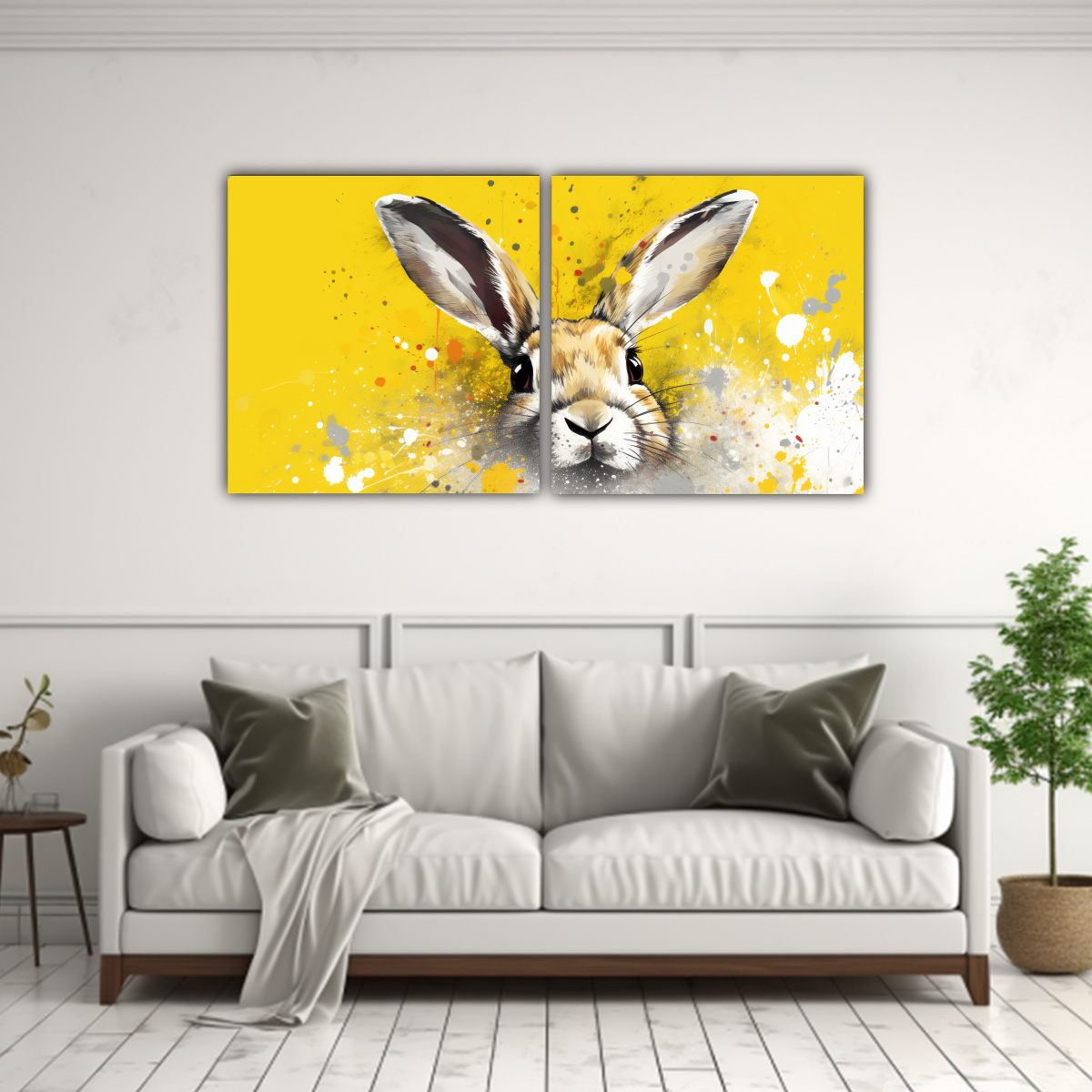 cuadros-de-decoraci-n-en-venta-conejo-amarillo-y-blanco-en-arte-pop-neo-1-1