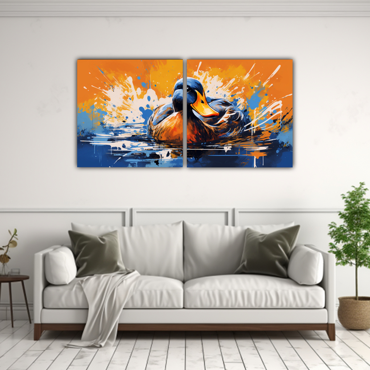 cuadros-de-lienzo-estilo-galer-a-patos-en-colores-vibrantes-y-naranja-neo-pop-art-1