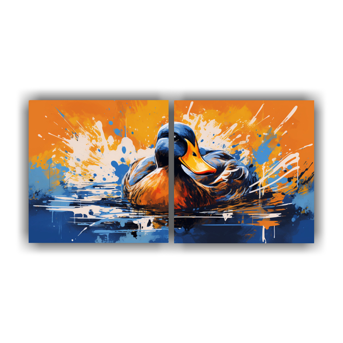 cuadros-de-lienzo-estilo-galer-a-patos-en-colores-vibrantes-y-naranja-neo-pop-art