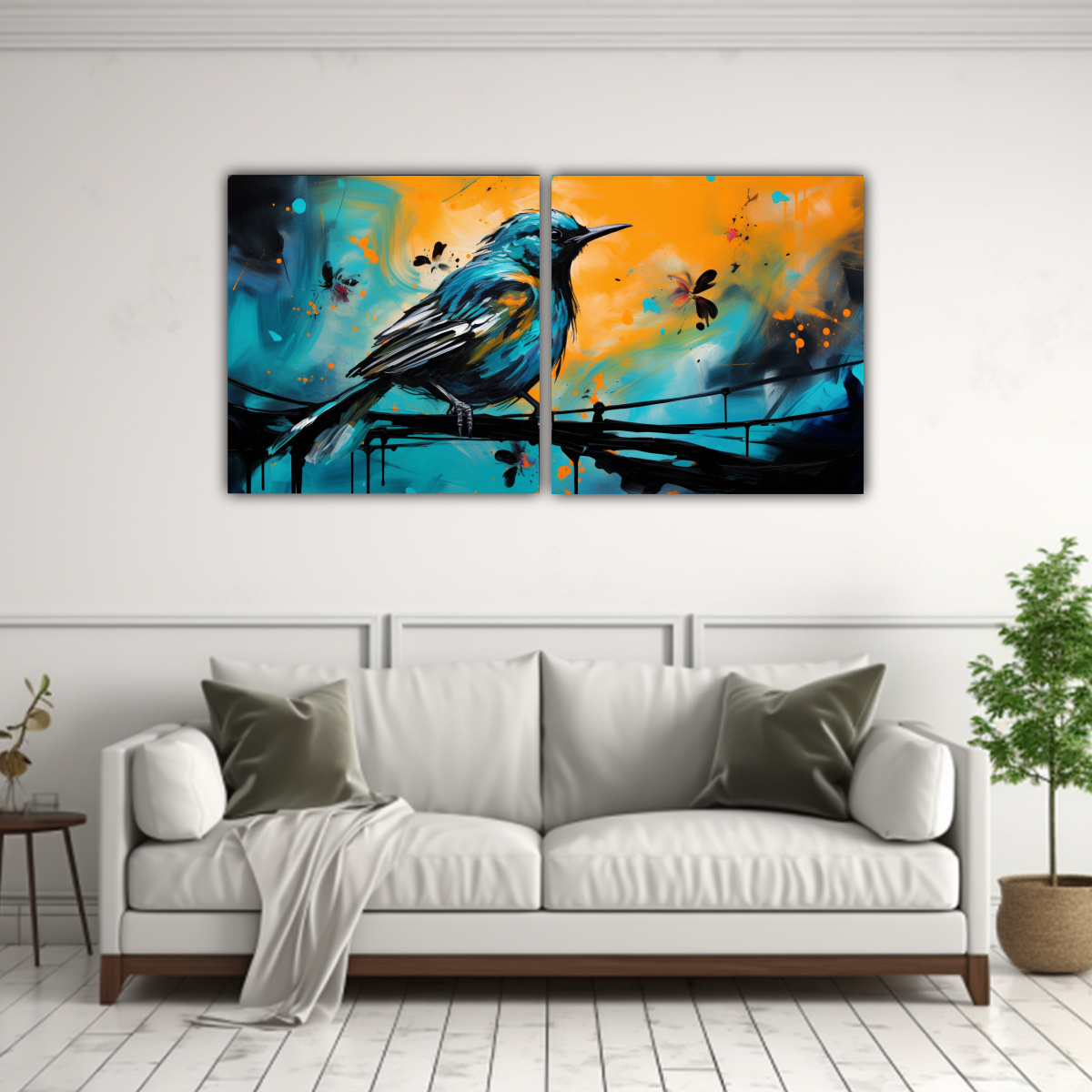 cuadros-de-pared-aves-en-turquesa-y-negro-arte-pop-neo-1