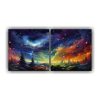 cuadros-de-tela-tem-tica-cielo-nocturno-con-arco-ris-y-colores-vibrantes