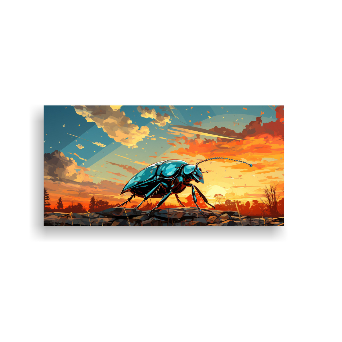 cuadros-decorativos-elegancia-escarabajos-sol-azul-cielo-pop-art-neo-