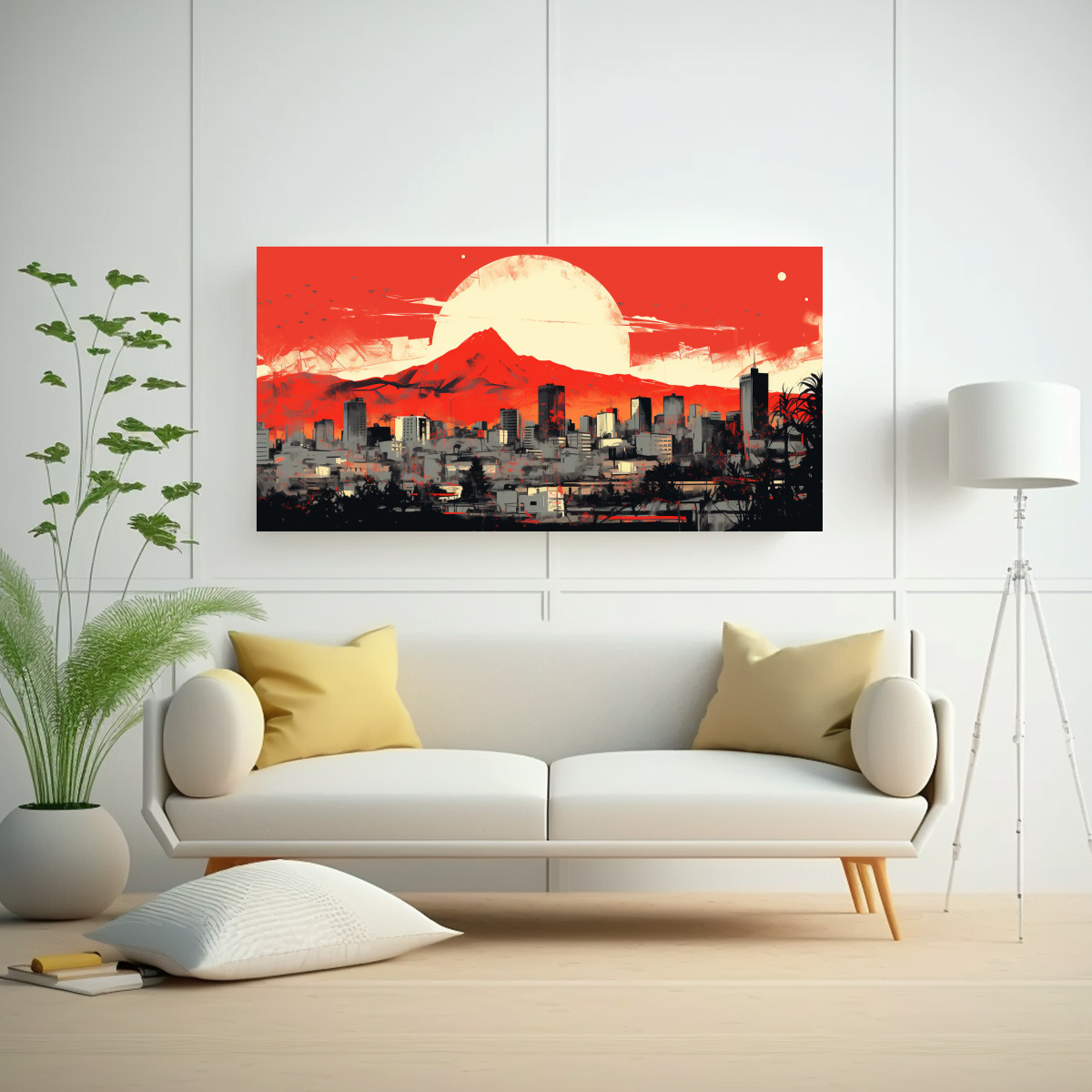 cuadros-decorativos-en-acuarela-expresiva-de-santiago-en-chile-en-tonos-vibrantes-y-rojos-neo-1-1