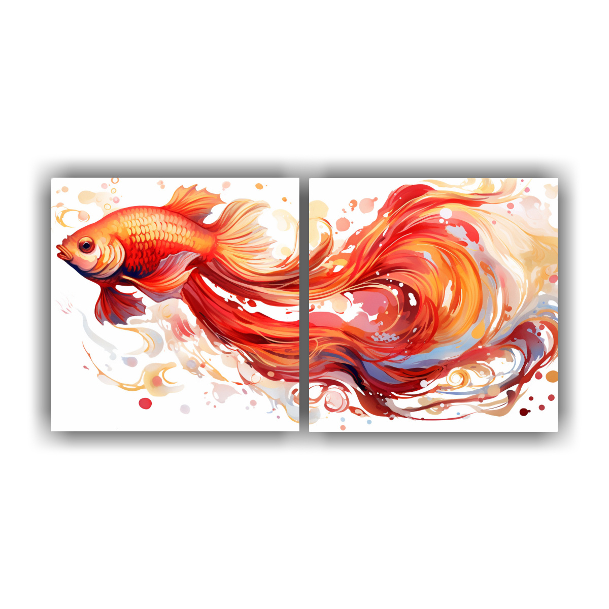 cuadros-decorativos-pez-de-pelea-en-rojo-y-dorado-arte-pop-neo-