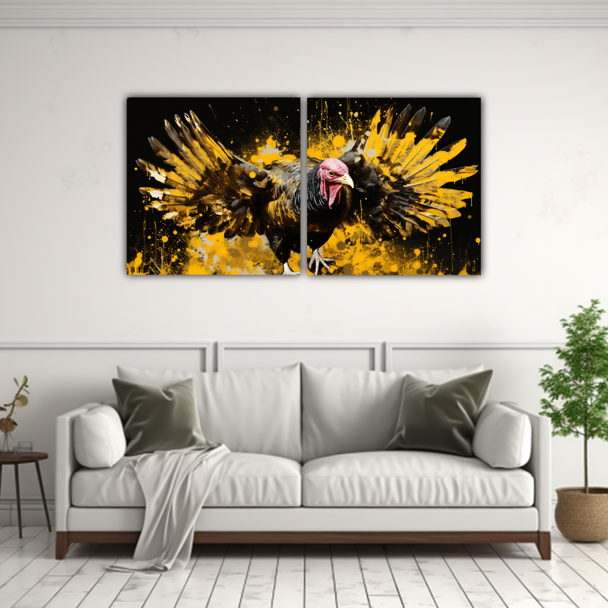 cuadros-decorativos-turqu-as-en-oro-y-negro-estilo-neo-pop-art-1