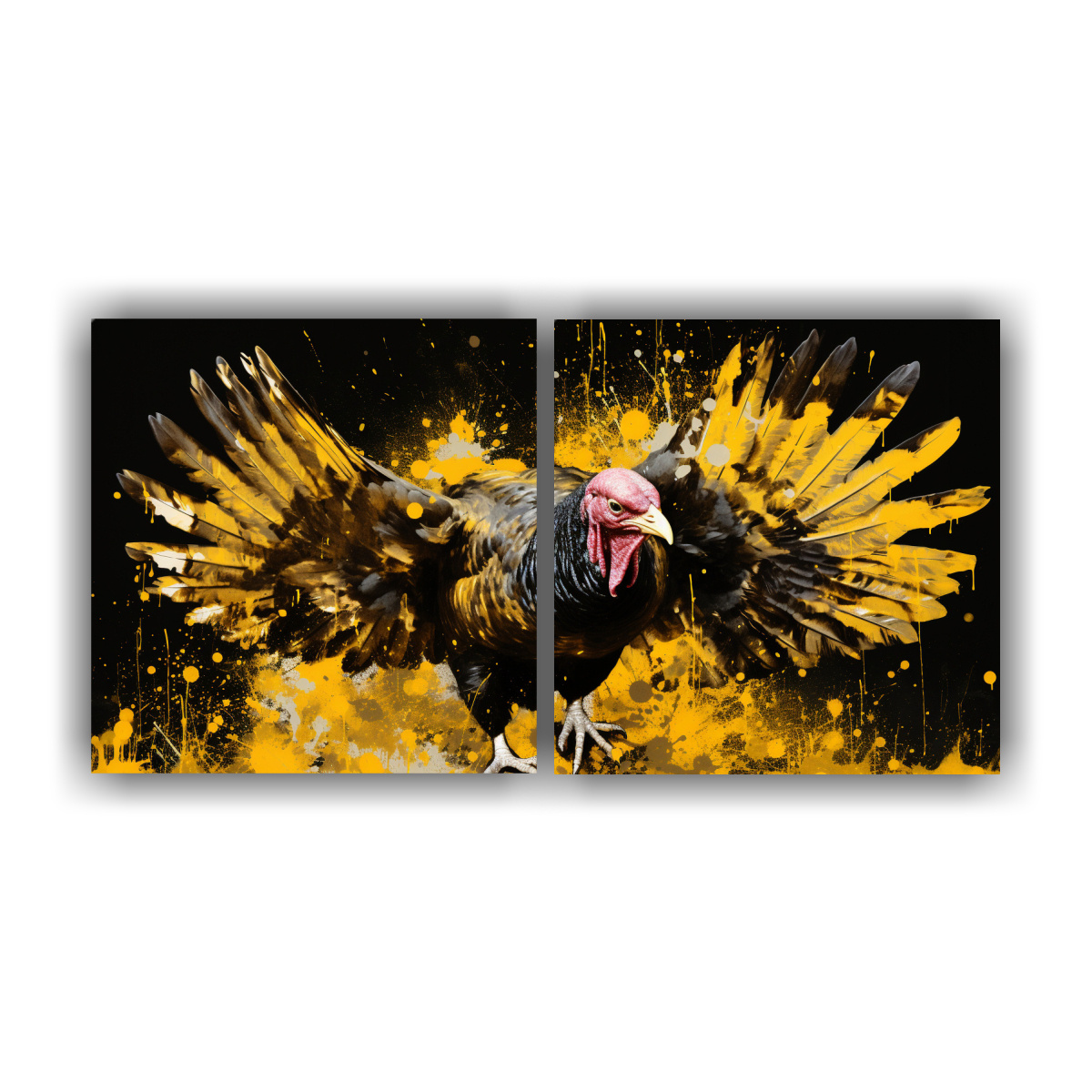 cuadros-decorativos-turqu-as-en-oro-y-negro-estilo-neo-pop-art