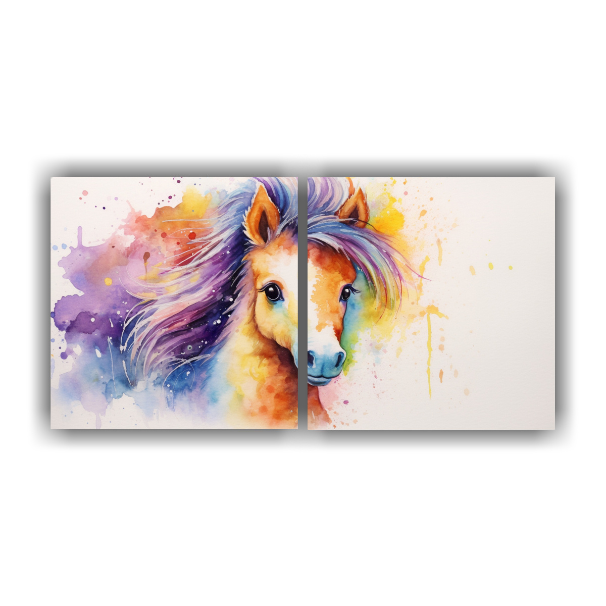 cuadros-en-relieve-mini-caballo-en-acuarela-colorida-