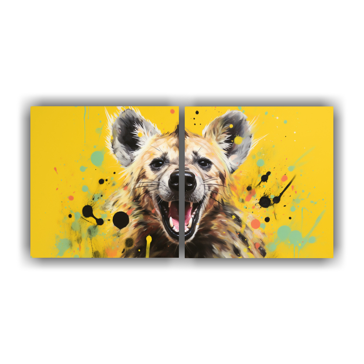 cuadros-lienzo-c-lido-hiena-pastel-y-amarillo-neo-pop-arte-decorativo