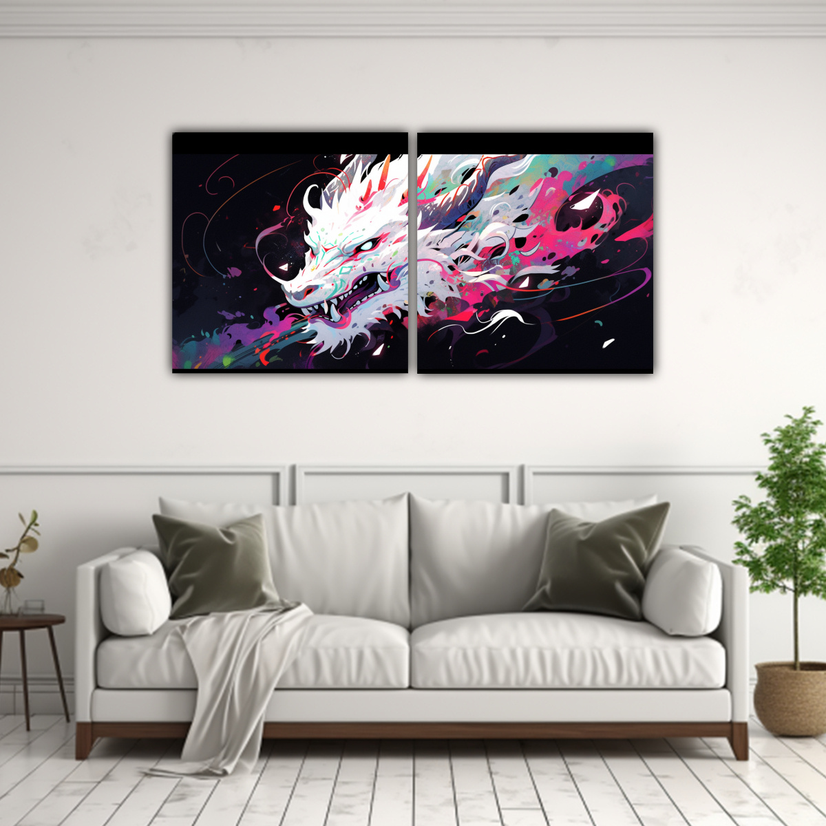 cuadros-modernos-a-dragon-en-colores-vibrantes-y-blanco-ambiente-neonoir-1