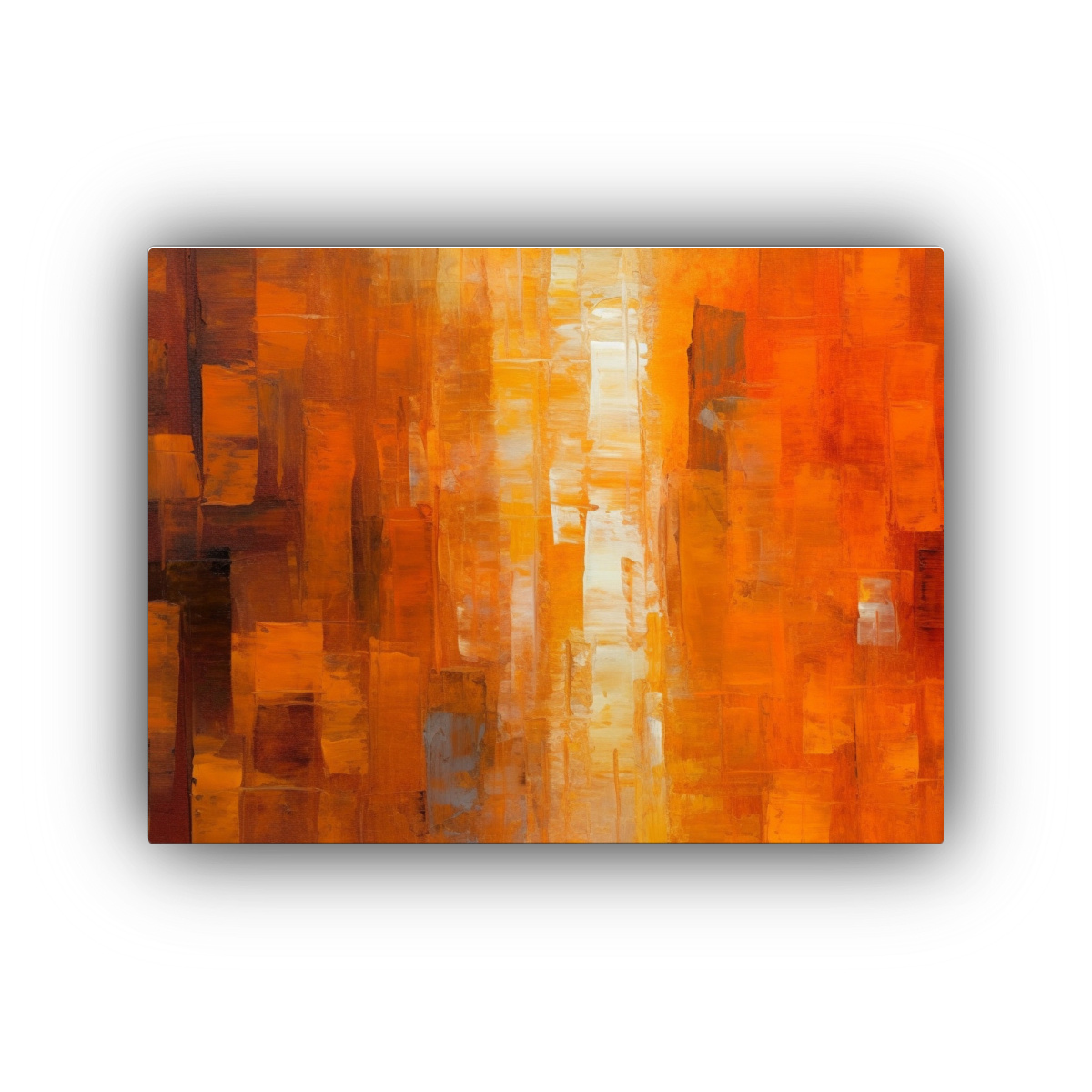 Cuadros Naranjas Equilibrio Visual Acuarela Deco Monocromático