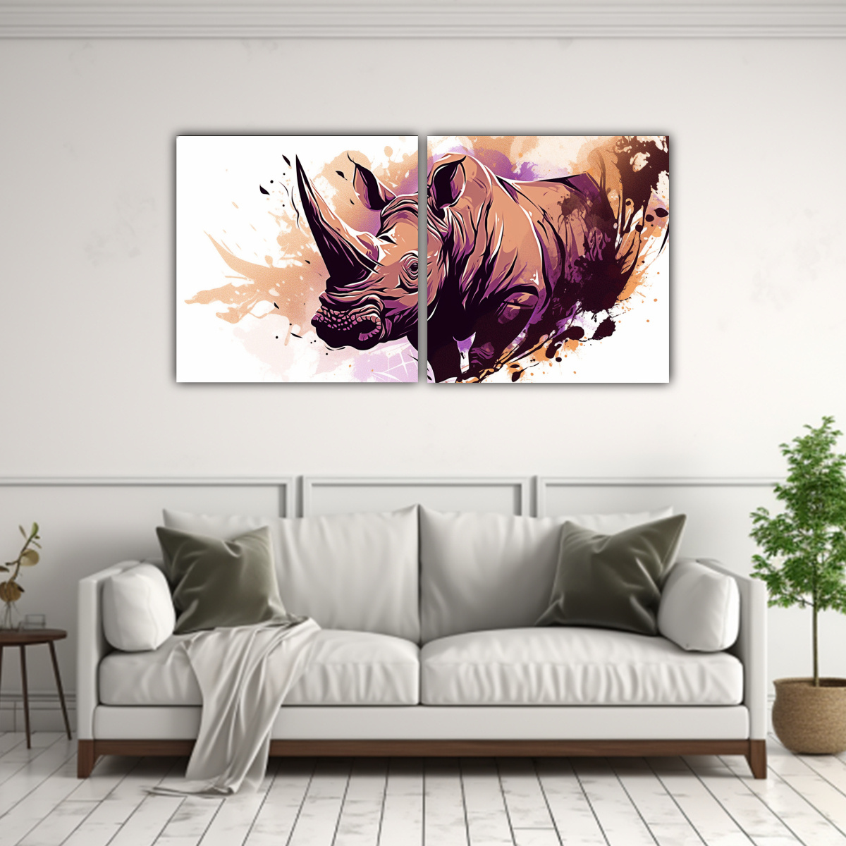 cuadros-neo-pop-arte-rinocerontes-marr-n-y-morado-en-decoraci-n-1-1