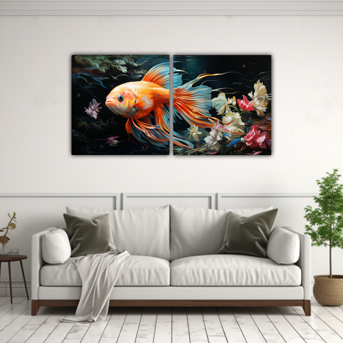 cuadros-tela-cocina-angel-fish-estilo-pintura-al-estilo-leo-21-decoraci-n-colorida-1