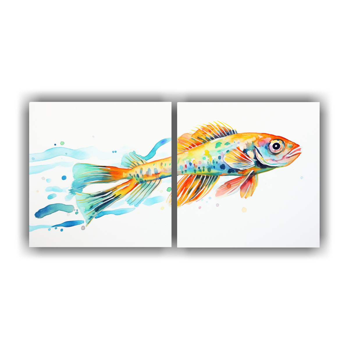 cuadros-zebrafish-acuarela-colorida-en-bastidor-set-2