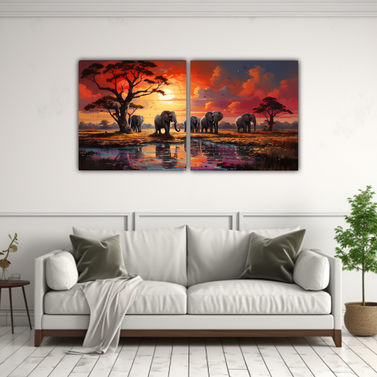 decoraci-n-con-dos-cuadros-tema-safari-de-animales-coloridos-estilo-pintura-al-estilo-leo-21-1-1